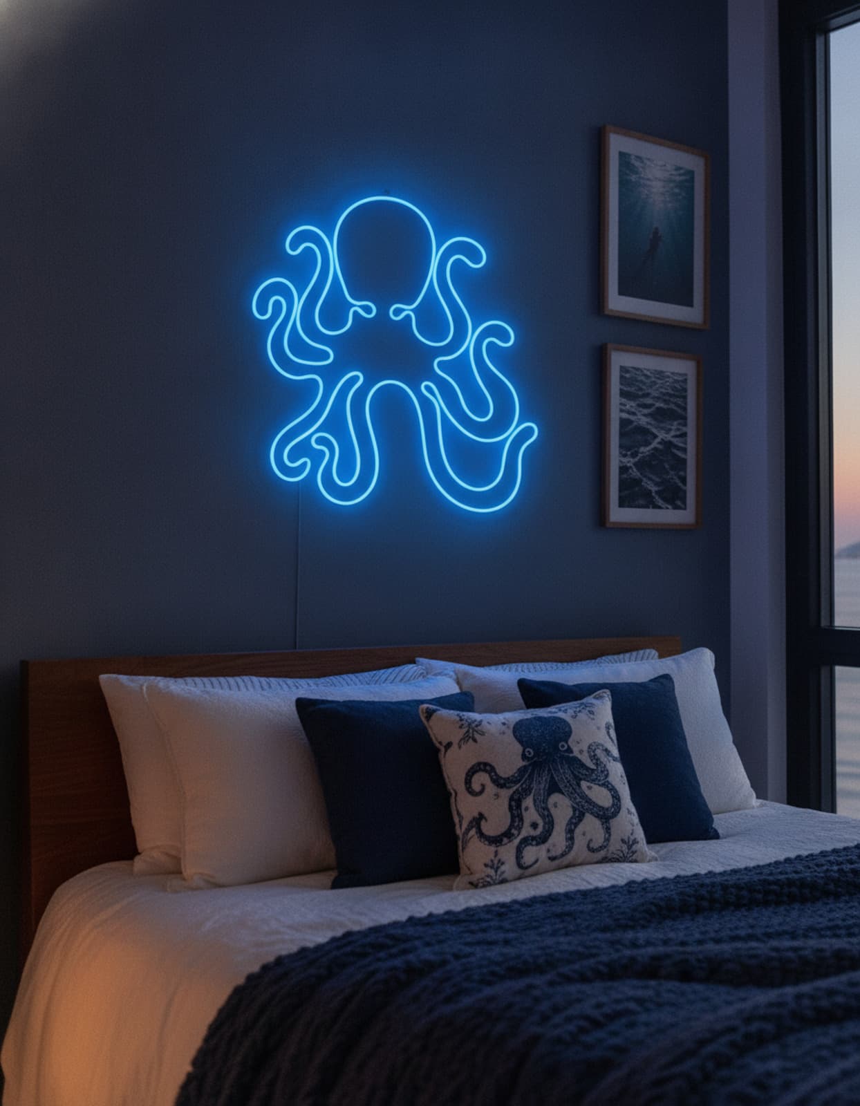 Studyo Yora Ahtapot Figürlü LED Neon Duvar Tablosu