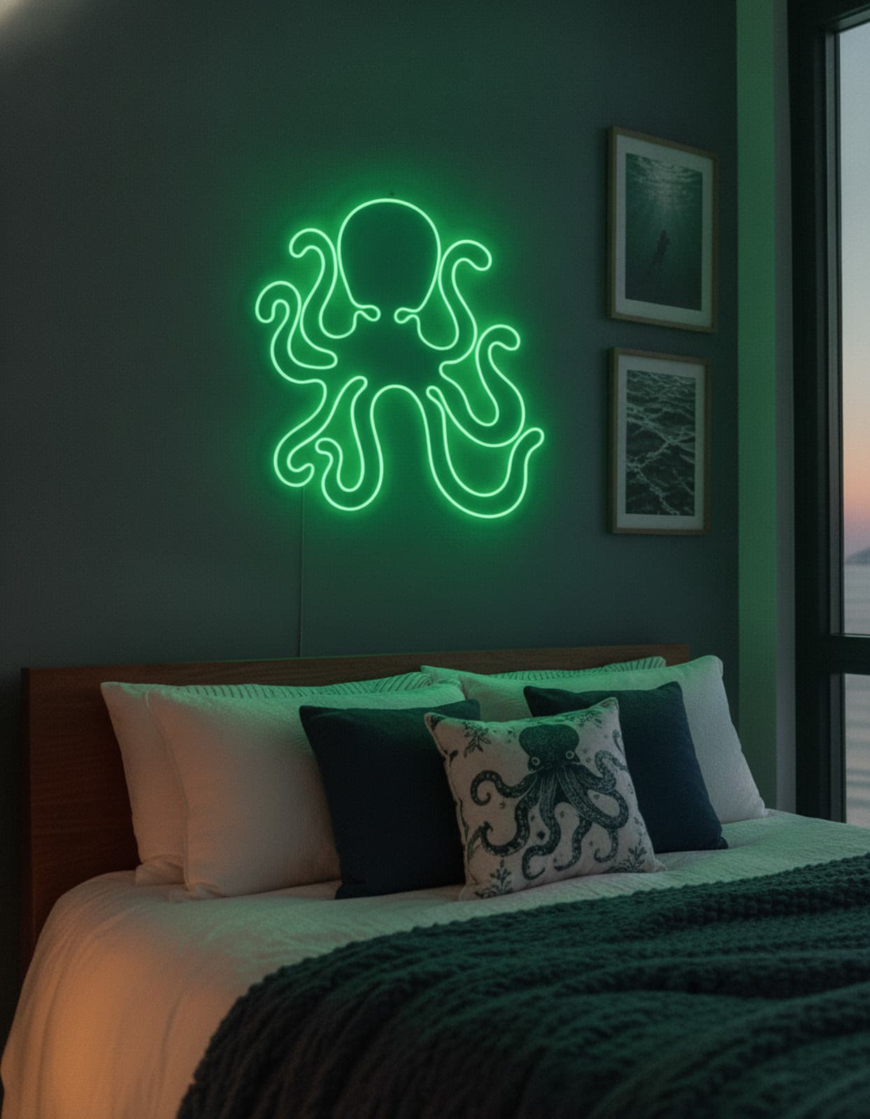 Studyo Yora Ahtapot Figürlü LED Neon Duvar Tablosu